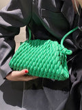 Momentlover Solid Color Pleated Handbags Crossbody Bags Bags