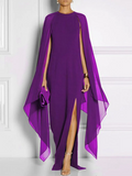 Momentlover Loose Solid Color Round-Neck Maxi Dresses