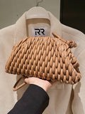 Momentlover Solid Color Pleated Handbags Crossbody Bags Bags