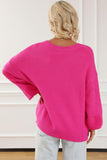 Momentlover Pearl Detail V-Neck Long Sleeve Sweater