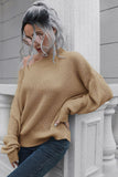 Momentlover Off-Shoulder Ribbed Long Sleeve Pullover Sweater