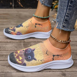 themeisles - Light Yellow Casual Sportswear Daily Patchwork Printing Rhinestone Round Comfortable Out Door Shoes