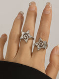 Normcore Hollow Star Shape Rings Accessories