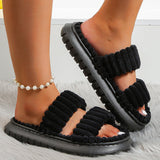 themeisles - Black Casual Patchwork Solid Color Round Comfortable Shoes