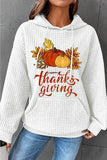 Momentlover HAPPY THANKSGIVING Drawstring Graphic Hoodie