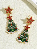 Momentlover Christmas Tree Star Earrings Accessories