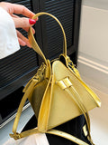 Momentlover Split-Joint Solid Color Drawstring Triangle Handbags