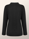 Momentlover Long Sleeves Skinny Rhine Stones High Neck Pullovers Sweater Sweater Tops