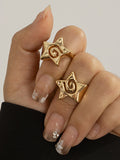 Normcore Hollow Star Shape Rings Accessories