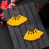 Scalloped fringed earrings