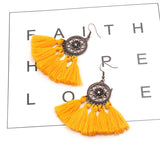 Scalloped fringed earrings