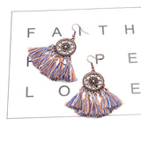 Scalloped fringed earrings