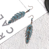 Fashion retro alloy leaf earrings