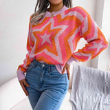 Momentlover Star Round Neck Sweater