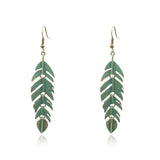 Fashion retro alloy leaf earrings