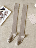 momentlover Casual Wool Solid Color Over The Knee Stockings Accessories