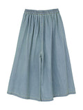 Momentlover Artistic Retro Loose Wide Legs Elasticity Jean Pants