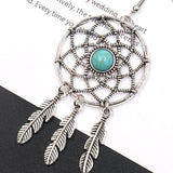 Fashion dream catcher leaf tassel earrings turquoise earrings