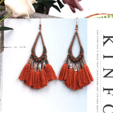 Bohemian fashion long tassel earrings