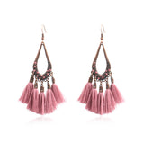 Bohemian fashion long tassel earrings
