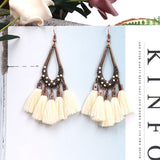 Bohemian fashion long tassel earrings