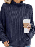 Momentlover Turtleneck Dropped Shoulder Sweater