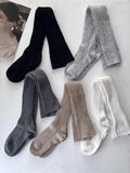 momentlover Casual Solid Color Stockings Accessories