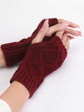 momentlover Simple 9 Colors Jacquard Knitting Gloves