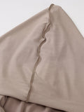 Momentlover Split-Joint Solid Color Skinny Plus Size Hooded Maxi Dresses