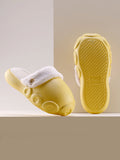 Momentlover Warm Removable Washable Waterproof Thick-Soled Cotton Slippers