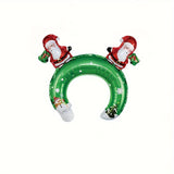 10pcs Christmas Headwear Foil Balloons - Festive Party & Holiday Decorations, Perfect for Photo Booths & Shopping Mall Displays