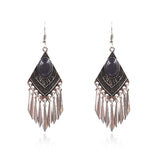 Fashion diamond alloy silver tassel earrings