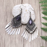 Fashion diamond alloy silver tassel earrings