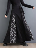 Momentlover Tied Waist Split-Joint Printed Pleated High Waisted A-Line Skirts