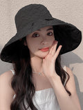 Momentlover Simple Anti-UV Floral Fisherman Hat Sun Hat