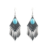 Fashion diamond alloy silver tassel earrings