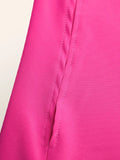 momentlover Simple Batwing Sleeves Lace-Up Solid Color High-Neck Midi Dresses