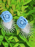 Momentlover Geometric Flower Shape Drop Earrings