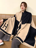 Momentlover Original Warm Letter Print Shawl&Scarf