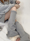 momentlover Leisure Fashion Knitting Solid Color Flared Leg Warmers Accessories