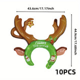 10pcs Christmas Headwear Foil Balloons - Festive Party & Holiday Decorations, Perfect for Photo Booths & Shopping Mall Displays