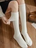momentlover Casual Wool Keep Warm Solid Color Socks Accessories