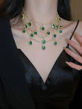 Momentlover Rhine Stones Layered Geometric Necklaces Accessories