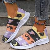 themeisles - Purple Casual Sportswear Daily Patchwork Printing Round Comfortable Out Door Shoes