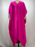 Momentlover Solid Color Short Sleeves Plus Size Deep V-Neck Maxi Dresses