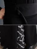 Momentlover Tied Waist Split-Joint Printed Pleated High Waisted A-Line Skirts