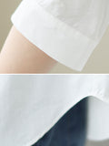 Momentlover Printed Loose Half Sleeves Lapel Blouses&shirts Tops