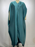 Momentlover Solid Color Short Sleeves Plus Size Deep V-Neck Maxi Dresses