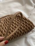 Momentlover Solid Color Pleated Handbags Crossbody Bags Bags