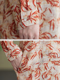 Momentlover Original Creation Long Sleeves Loose Printed Lapel Collar Blouses&Shirts Tops